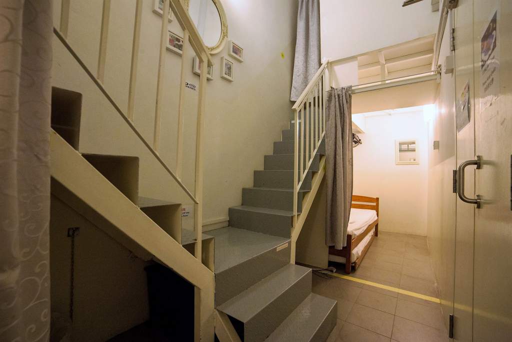 Best-boutique-hostel-singapore-loft-private-rooms, Suite Staircase, Ranked as one of the best hostels in Singapore by Booking.com. Agoda, and Trip Advisor.